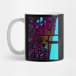 Chennai, India City Map Typography - Neon Mug